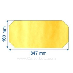 00102  Vitre de poele en Vitrocéramique 347x163 coins coupés de convecteur Efel 42,40 €