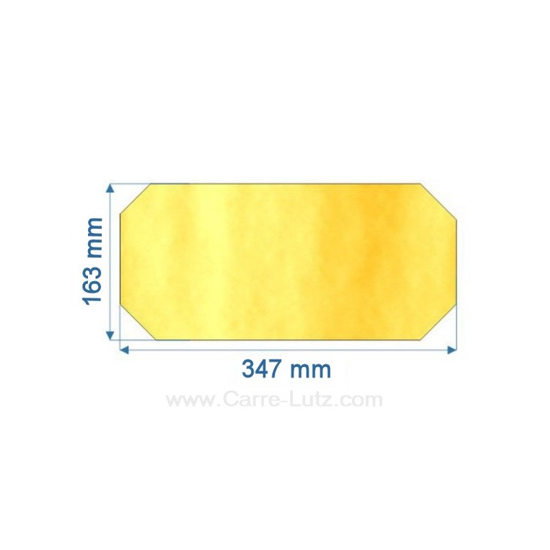 Vitre de poele en Vitrocéramique 347x163 coins coupés de convecteur Efel