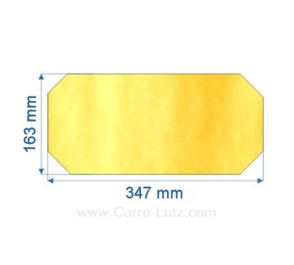 Vitre de poele en Vitrocéramique 347x163 coins coupés de convecteur Efel
