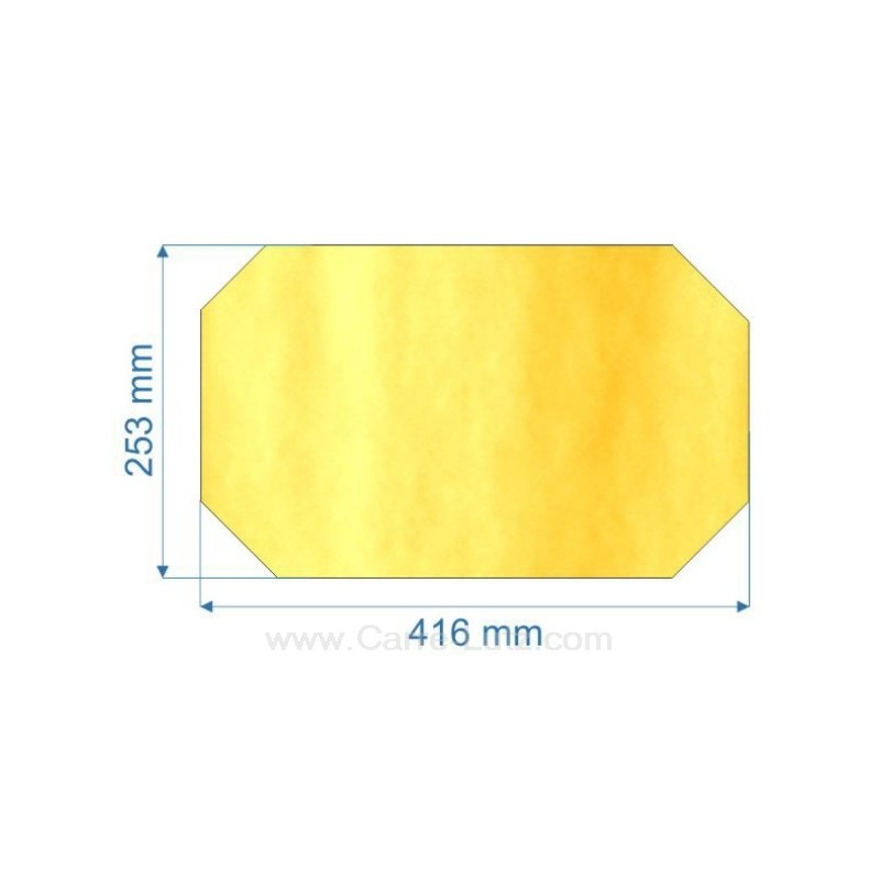Vitre de poele en Vitrocéramique 416x253 coins coupés Efel montana Ciney