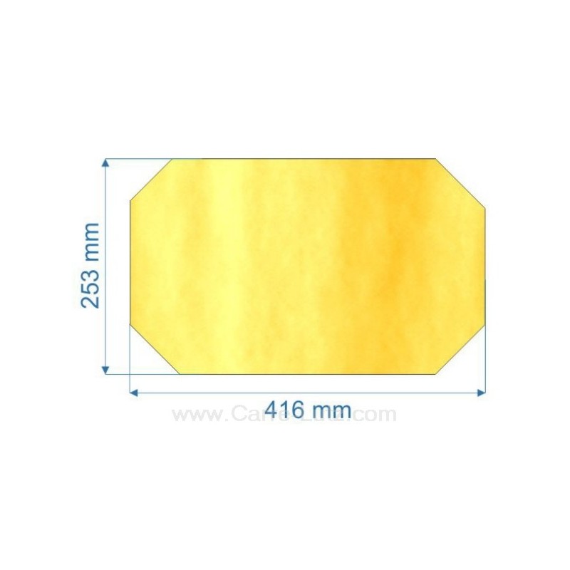 00104  Vitre de poele en Vitrocéramique 416x253 coins coupés Efel montana Ciney 66,30 €