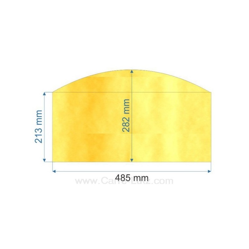 Vitre de poele en Vitrocéramique 485x213x282 arrondi Efel harmonie Ciney