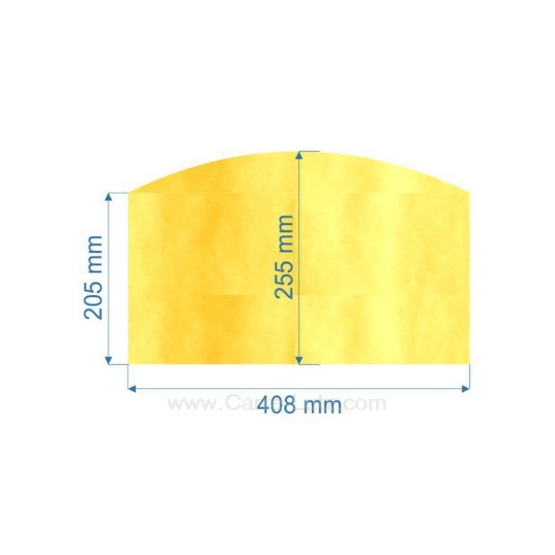 Vitre de poele en Vitrocéramique 408x205x255 arrondi Efel symphonie
