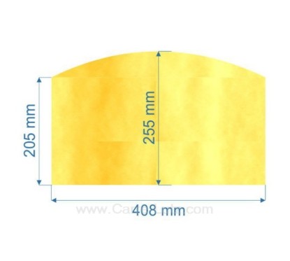 Vitre de poele en Vitrocéramique 408x205x255 arrondi Efel symphonie