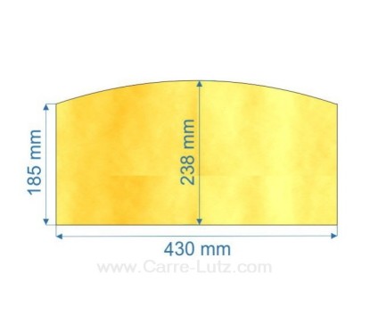 Vitre de poele en Vitrocéramique 430x238x185 arrondi