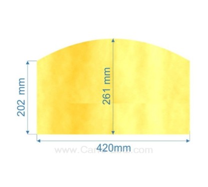 Vitre de poele en Vitrocéramique 420x261x202 arrondi Efel harmony II