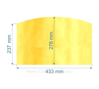 Vitre de poele en Vitrocéramique 433x237x278 arrondi Ciney