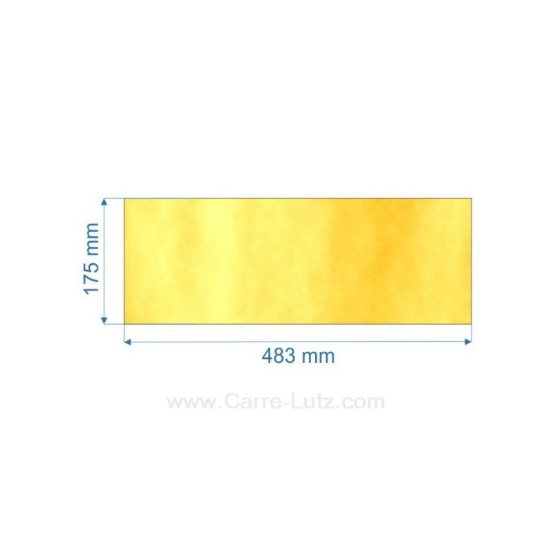 Vitre de poele en Vitrocéramique 483x175 mm Franco Belge duguesclin 1440804x