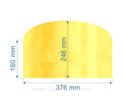 Vitre de poele en Vitrocéramique 376x160x246 arrondi Franco Belge