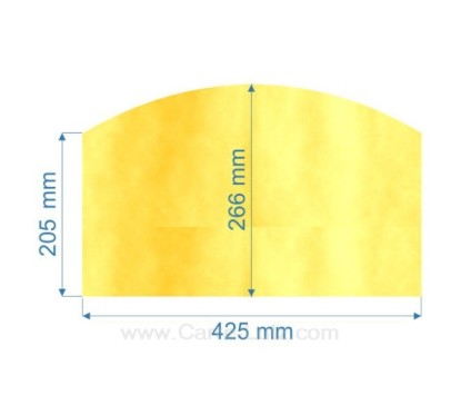 Vitre de poele en Vitrocéramique 425x266x205 arrondi Dovre 640CB 640GM