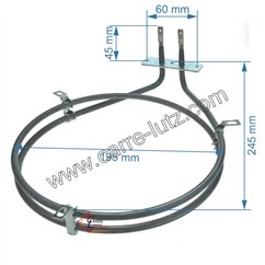 203188  C00045432 - Résistance circulaire 1600W de four Ariston Indesit Scholtes  31,50 €