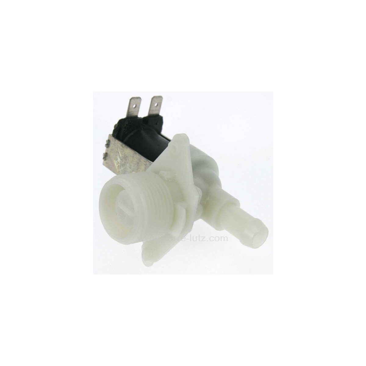207110  481228128393 - Electrovanne 1 voie 90° diamètre 12 mm de lave linge Laden Whirlpool Igns Radiola Bauknecht  5,30 €