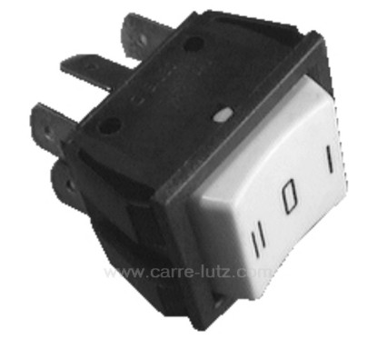 Interrupteur inverseur 10A 250V 6 contacts 22x25 mm