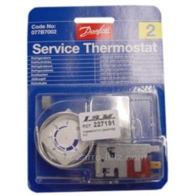 227191  Thermostat de réfrigérateur universel Danfoss N°2 12,90 €