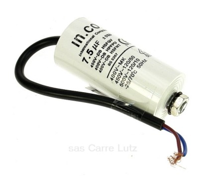 230038  Condensateur permanent à fils 7,5 MF 450V 4,80 €