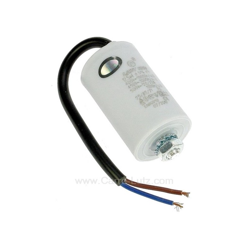 230041  Condensateur permanent à fils 12,5 MF 450V 4,40 €