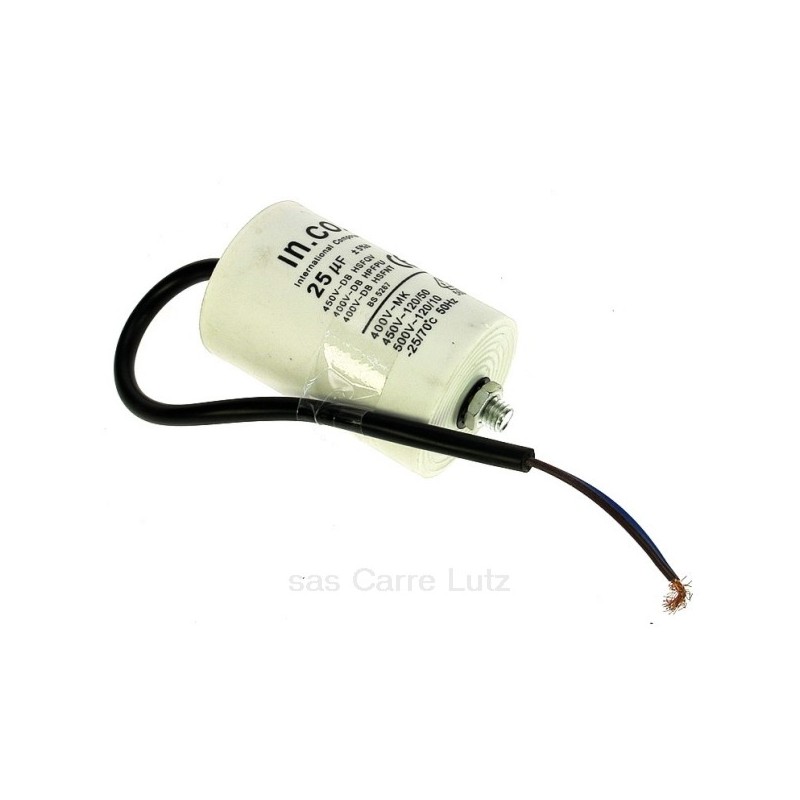 230047  Condensateur permanent à fils 25 MF 450V 10,80 €