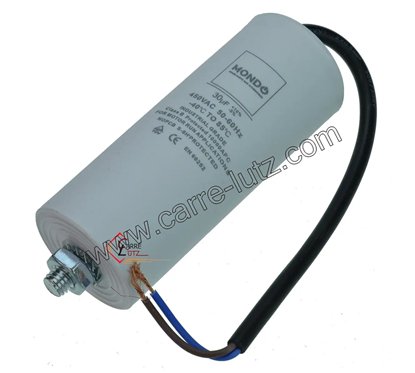 230048  Condensateur permanent à fils 30 MF 450V 7,20 €