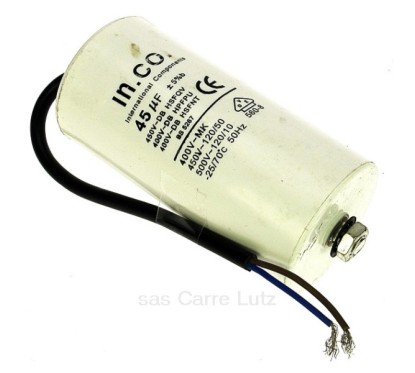 230051  Condensateur permanent à fils 45 MF 450V 9,40 €
