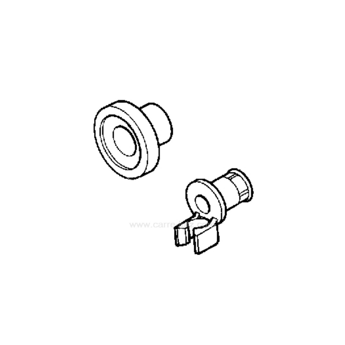 540077  00066321-Roulette de panier de lave vaisselle Bosch Siemens  1,50 €