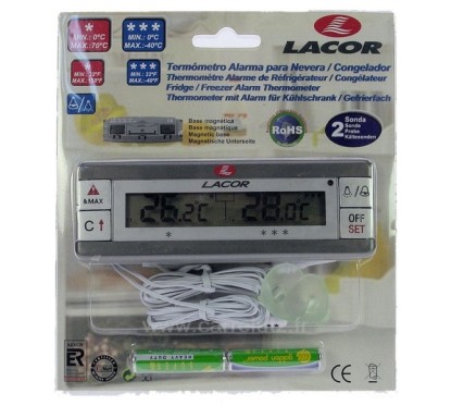 542212  Thermométre alarme de réfrigérateur congélateur Lacor 35,60 €