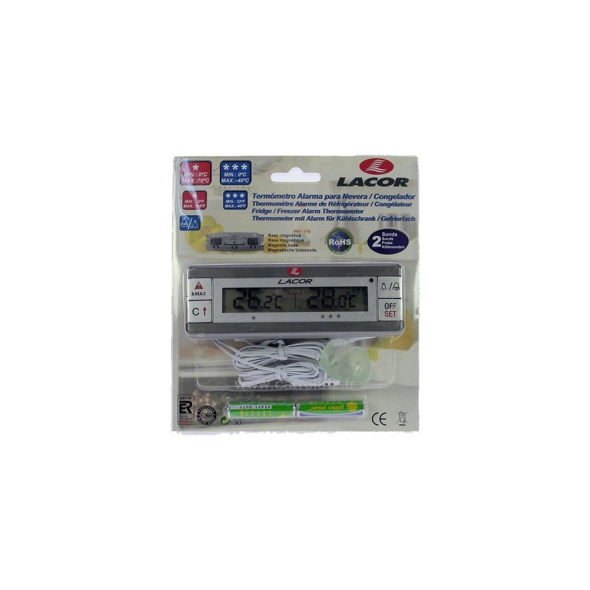 542212 Thermométre alarme de réfrigérateur congélateur Lacor 35,60 € 542212 Thermométre alarme de réfrigérateur congélateur Lacor 35,60 €