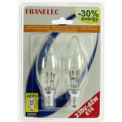 620071 Ampoule halogene 42w 220v E14 par 2 4,20 €