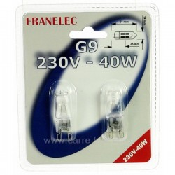 Ampoule halogene G9 40W 230V Éclairage 620106, reference 620106