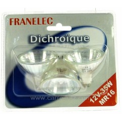 620121 Ampoule halogène MR16 35W 12V par 3 4,40 €