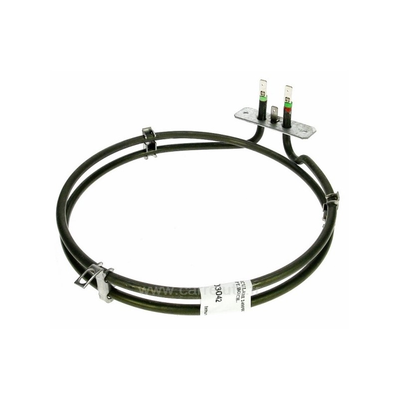703042  71X6211 - Résistance circulaire 2400W diamètre 190 mm de four à chaleur tournante Bosch Brandt Sidex Smeg Vedette Tho...