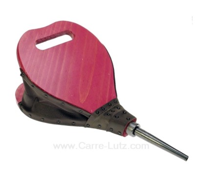 Soufflet bois forme poire en bois cérusé couleur rose fuchsia