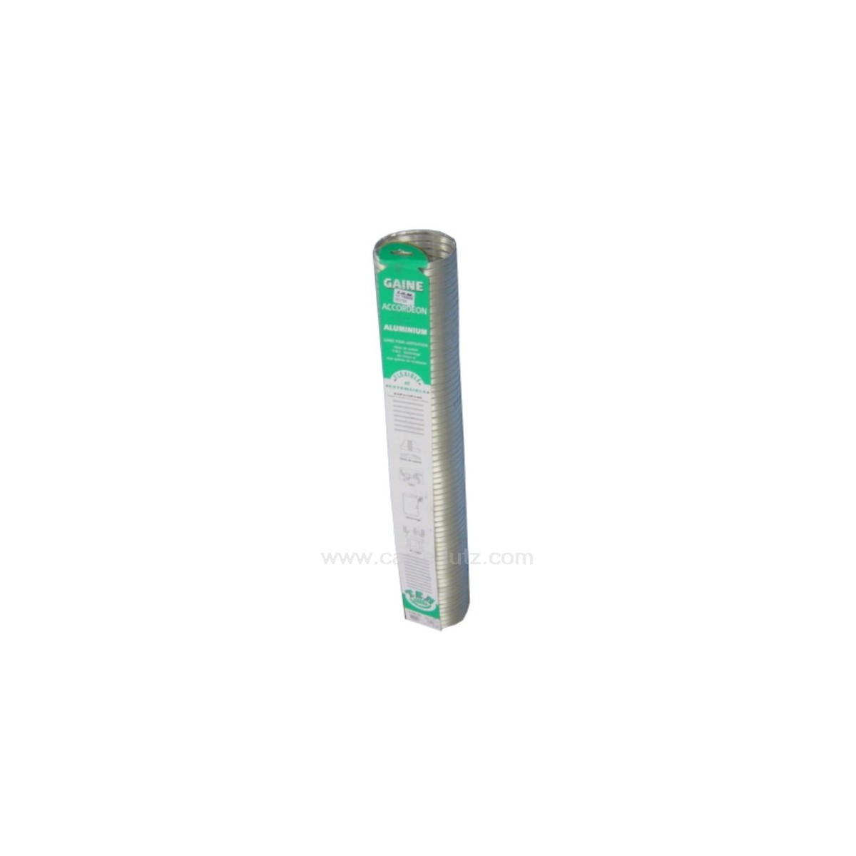 744001  Gaine aluminium de ventilation diamètre 102 mm 3 mt 15,80 €