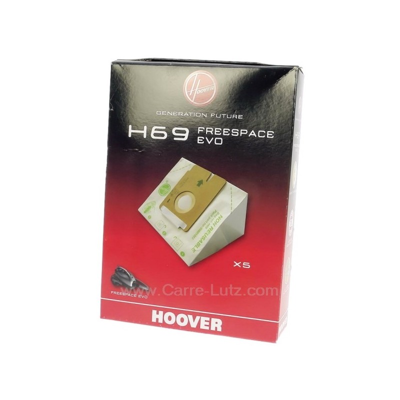 Sacs d'aspirateur par 5 Hoover Freespace H69