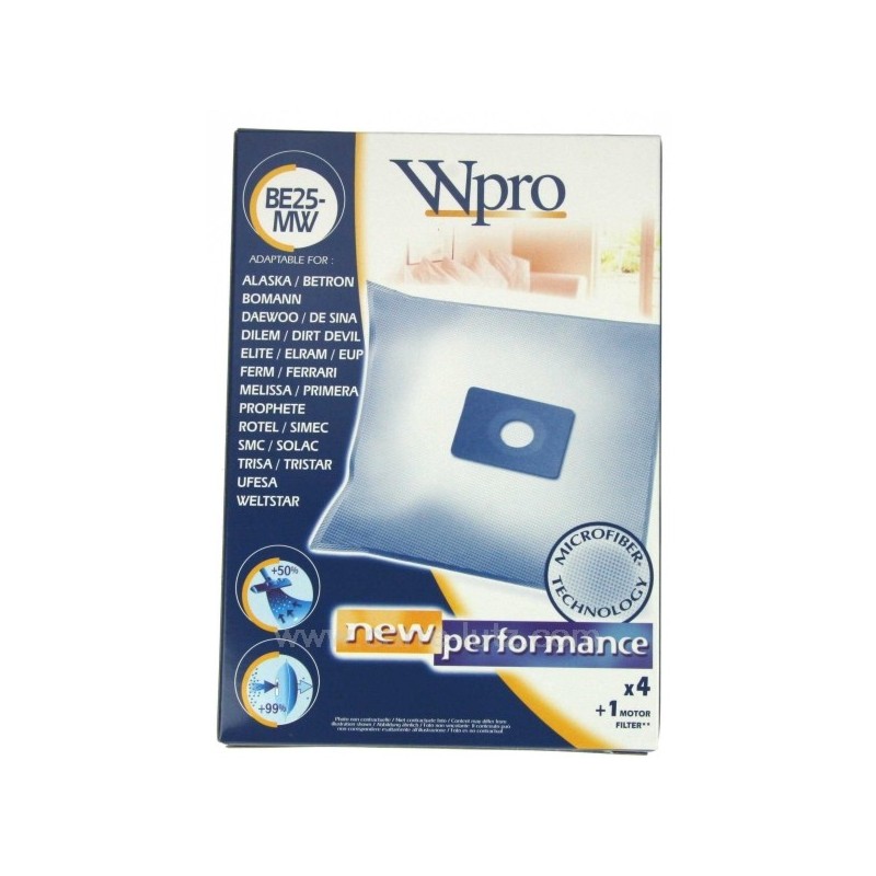 802628  Sacs d'aspirateur microfibre par 4 Daewoo 5,90 €