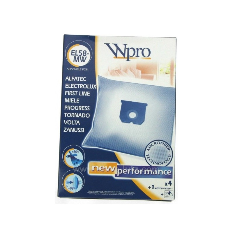 Sacs d'aspirateur microfibre par 4 Electrolux