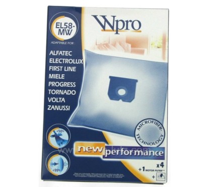802631  Sacs d&#039;aspirateur microfibre par 4 Electrolux 5,90 €