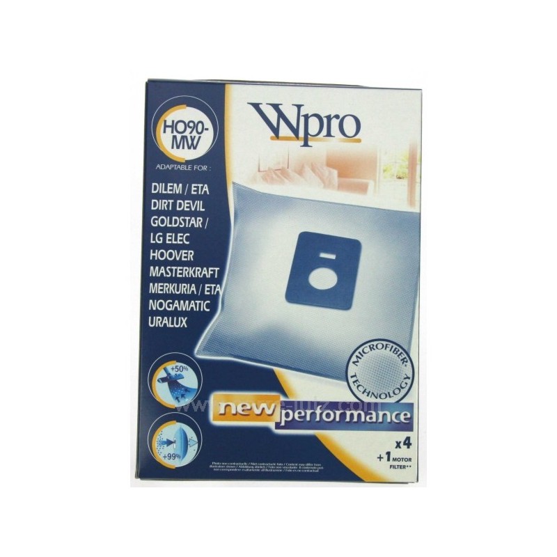 802643  Sacs d'aspirateur microfibre par 4 Hoover 5,90 €