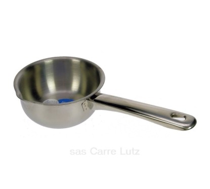 Casserole à bec diamètre 12 cm en inox tous feux dont induction manche métal