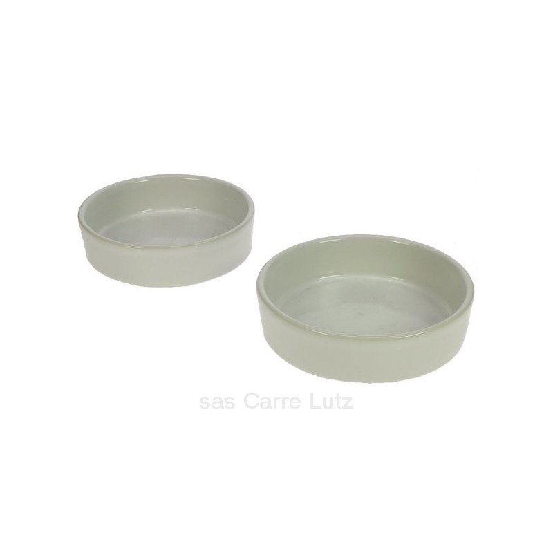 Lot de 2 moules créme brulée en céramique blanche diamétre intérieur 11,7 cm