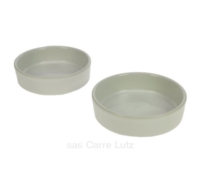 Lot de 2 moules créme brulée en céramique blanche diamétre intérieur 11,7 cm