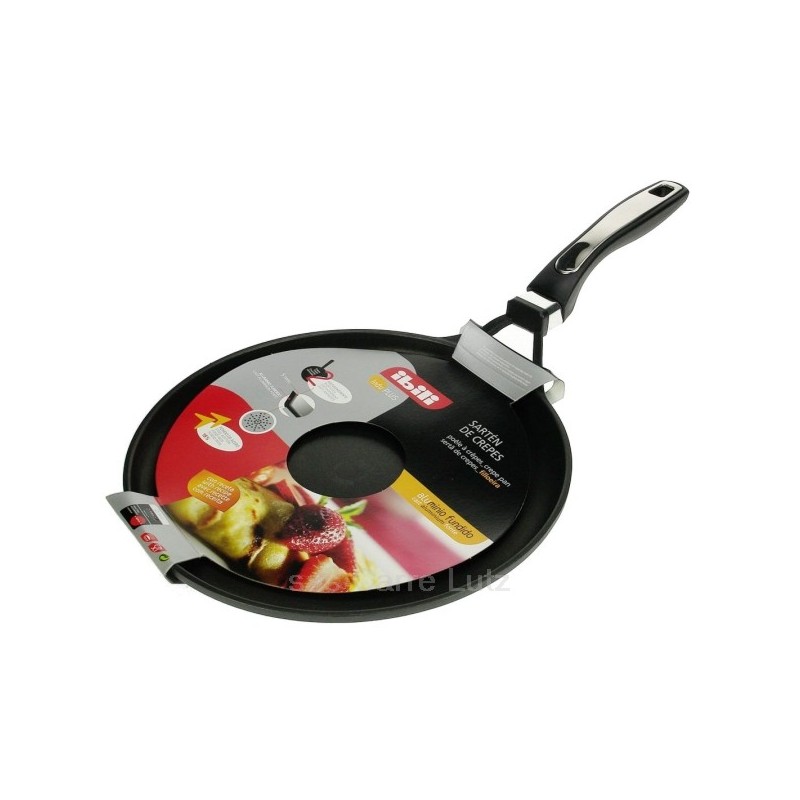 991IB302  Crépière diamétre 28 cm en fonte d'aluminium revêtement antiahérent 2 couches tous feux dont induction 41,00 €