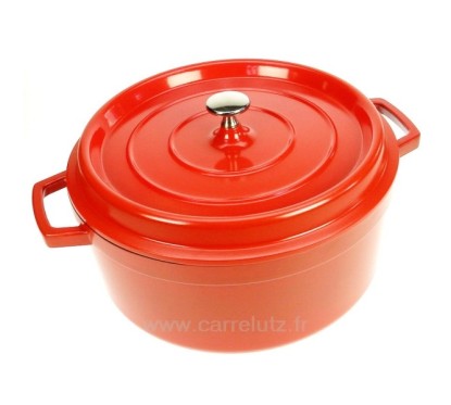 Cocotte en fonte d'aluminium ronde 6,7 litres﻿ diamètre 28 cm﻿