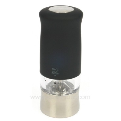 993PG078  Moulin à sel électrique en ABS imitation inox et corps Soft Touch noir Peugeot modèle Zephir 14 cm 36,00 €