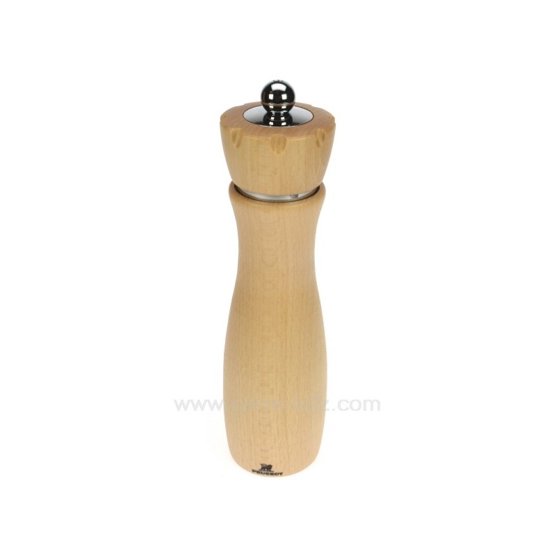 Moulin à sel manuel en véritable bois de hêtre Peugeot modèle Evian 23 cm
