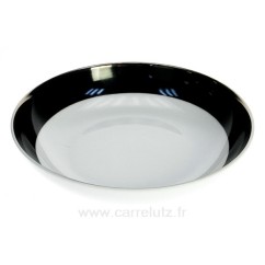 CL10020650  Assiette creuse calotte Black filet platine﻿ 8,50 €