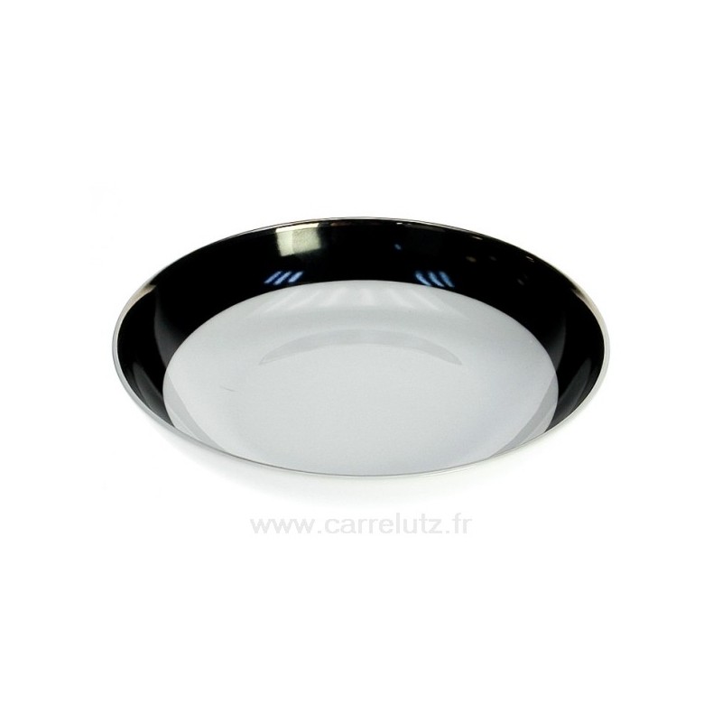 Assiette creuse calotte Black filet platine﻿