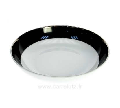 Assiette creuse calotte Black filet platine﻿