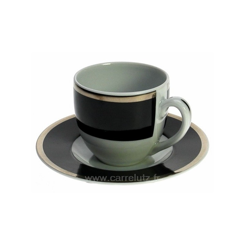 Tasse moka Black filet platine﻿