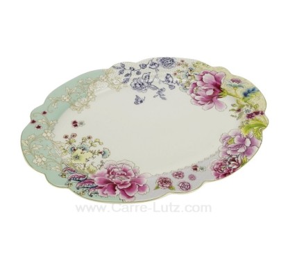 Plat ovale décor en porcelaine décorée chinoiserie