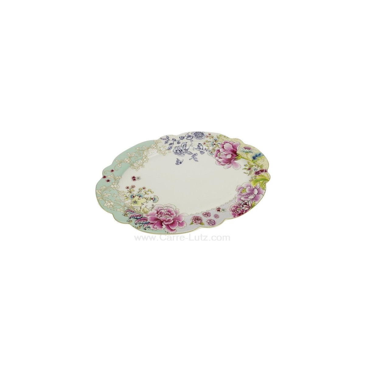 CL10020670  Plat ovale décor en porcelaine décorée chinoiserie 26,40 €